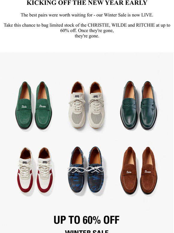 DUKE + DEXTER's Winter Sale is now live