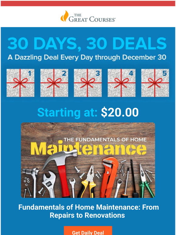 The Great Courses Deal of the Day Fundamentals of Home Maintenance