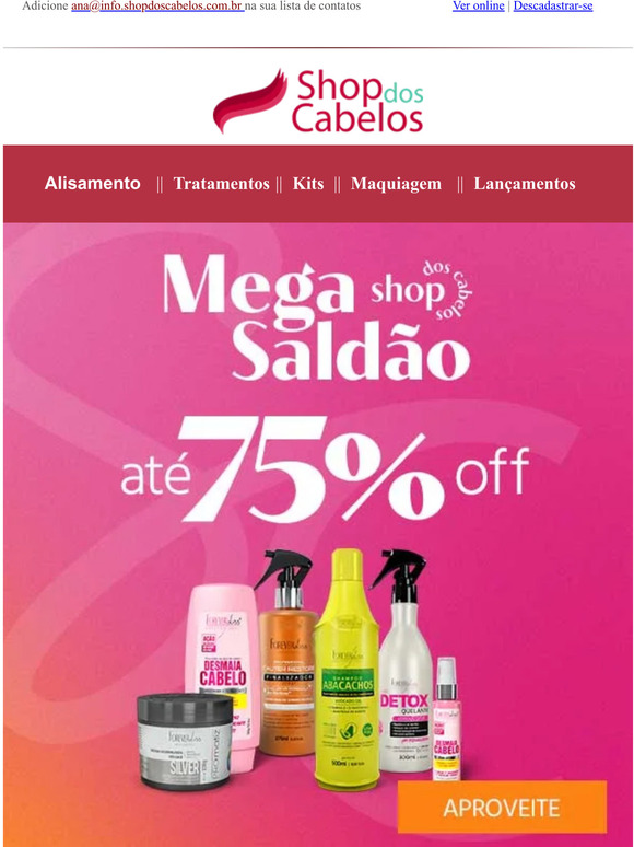 Mega Saldão com até 75% OFF