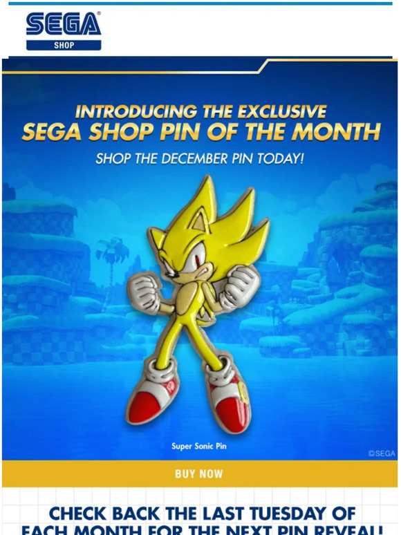 December Pin of the Month: Super Sonic – Sega Shop