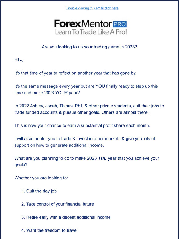 Will you be my next success story?