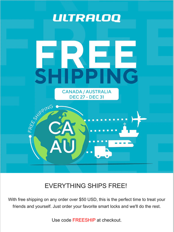 🚚 Enjoy! Free shipping for Canada and Australia is coming!