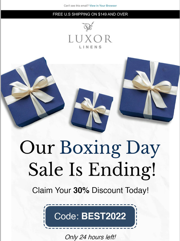 RE: Boxing Day Sale.