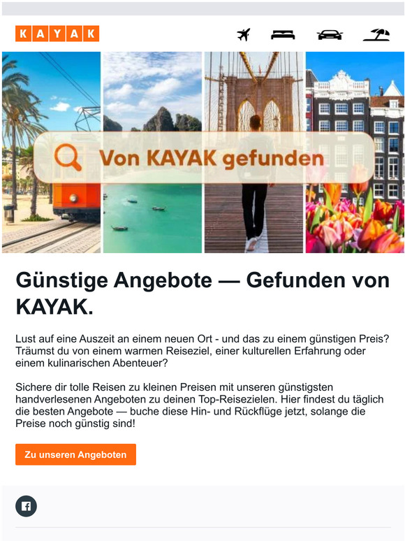 Tolle Preise für deinen Kurzurlaub – gefunden von KAYAK