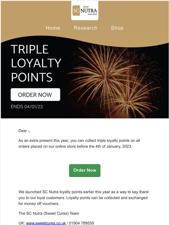 Triple Loyalty Points Live Now