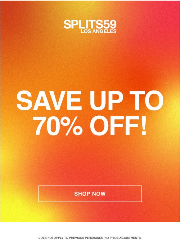 SAVE UP TO 70% OFF!