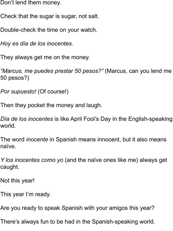 BEWARE of Spanish speakers today