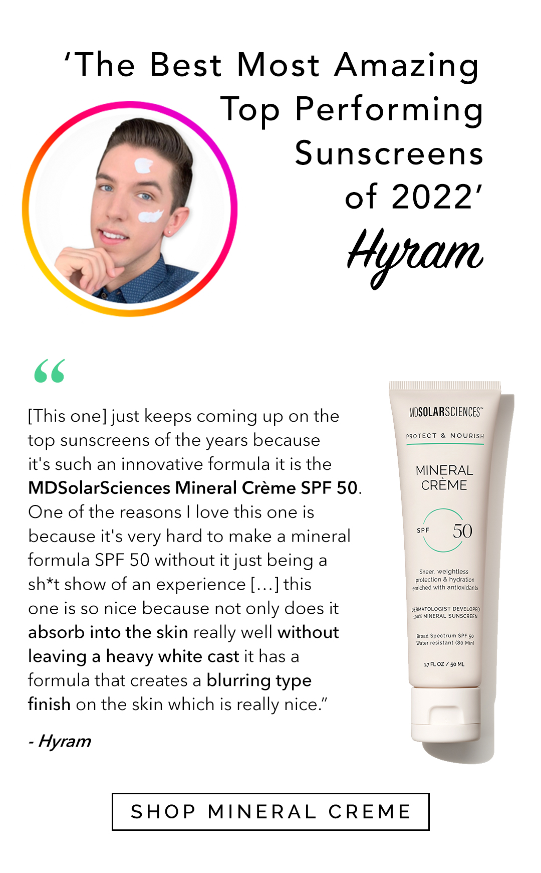 MDSolarSciences Hyram's Top Sunscreens of 2022! Milled