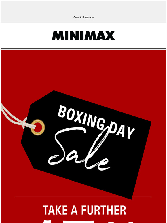 Minimax FINAL HOURS 15 OFF STOREWIDE* Milled