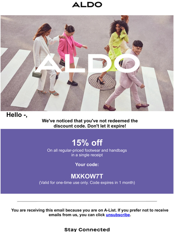 Aldo alist clearance