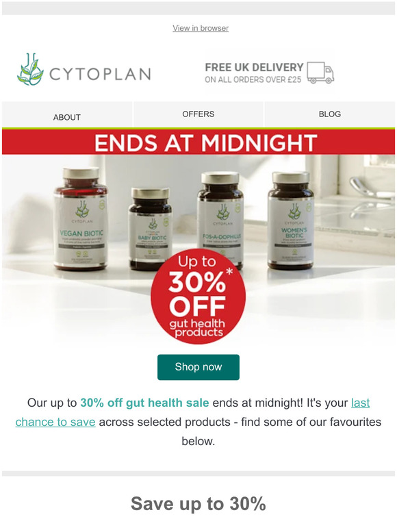 Sale ends at midnight!