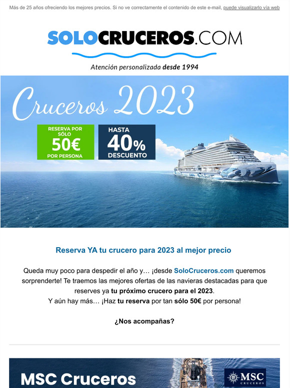 Solo Cruceros Reserva Ya Tu Crucero Para 2023 Al Mejor Precio ⚡ Milled