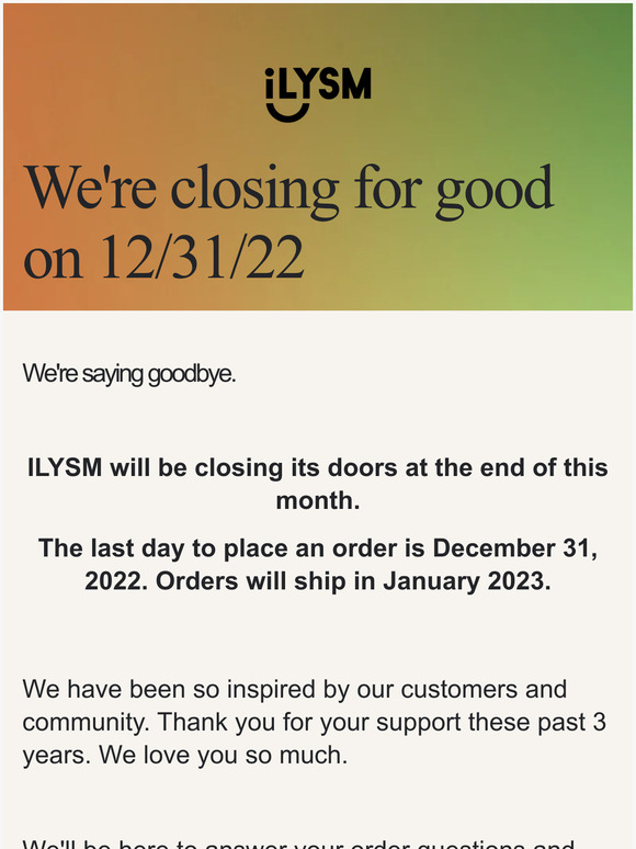 We're shutting down for good 💔
