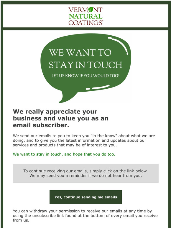 We want to stay in touch – action needed