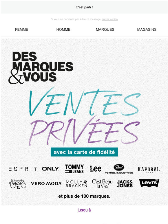 Des marques et vous Invitation personnelle VENTES PRIVEES Milled