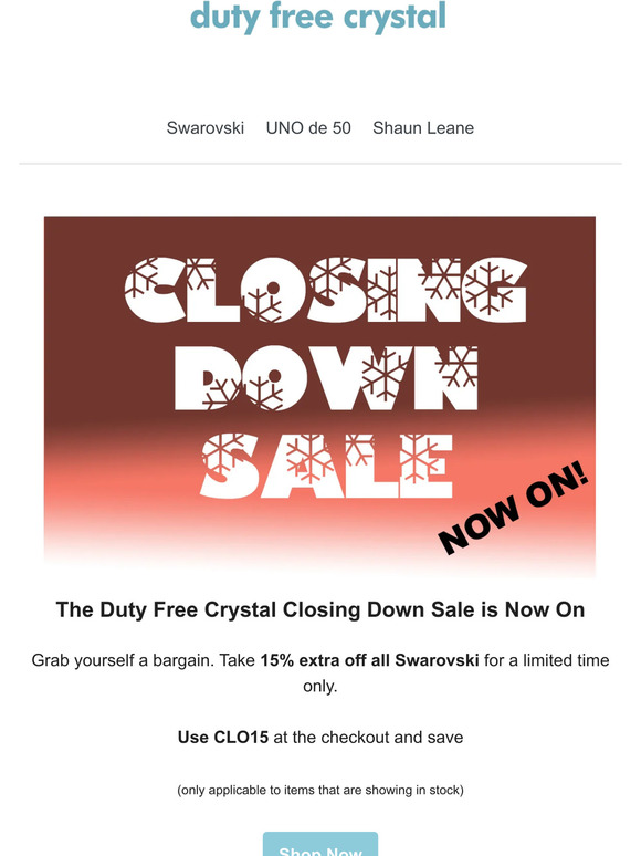 Closing Down Sale Now On!
