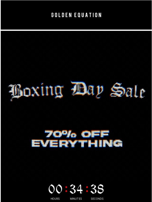 BOXING DAY SALE ENDS MIDNIGHT ⚠️