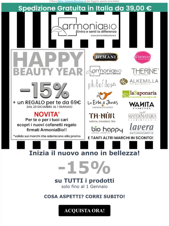 -15% PER INIZIARE IL NUOVO ANNO IN BELLEZZA!