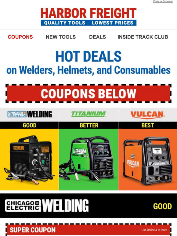 Harbor Freight Tools 🔥 Savings on Welders & Equipment Milled
