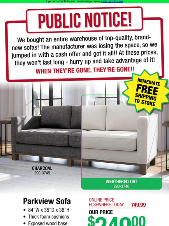 Menards Sofas ONLY 249 each Milled