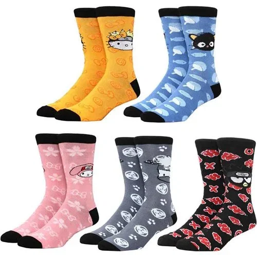 Sanrio x Naruto Characters Crew Sock 5-Pack