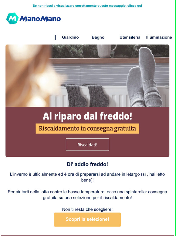 Consegna gratuita sul riscaldamento!
