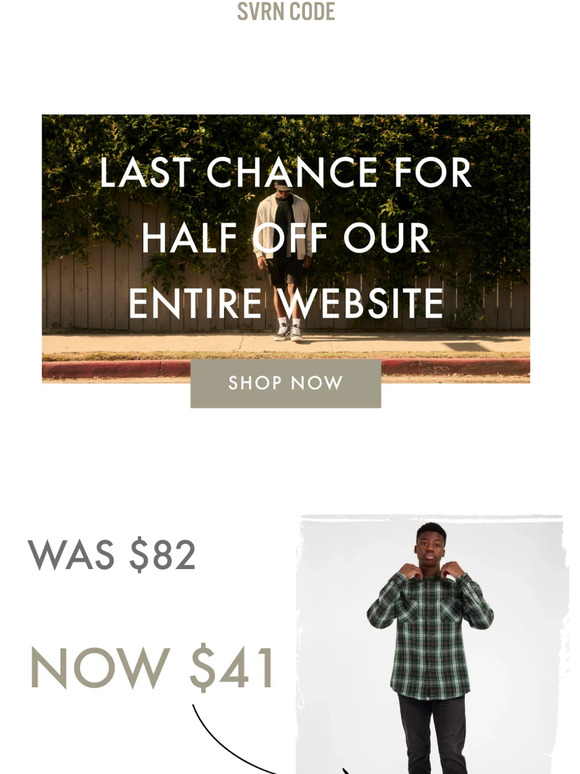 LAST CHANCE FOR HALF OFF