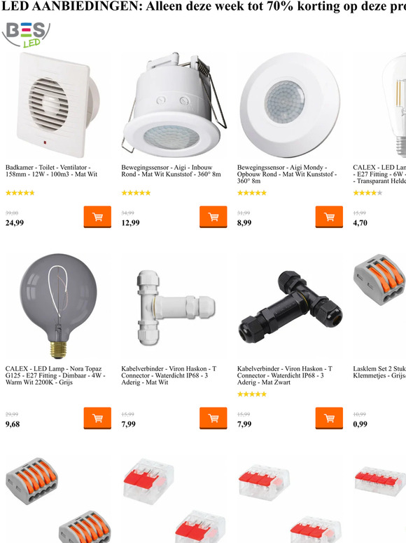 LED Aanbiedingen: tot 70% korting bij BES LED