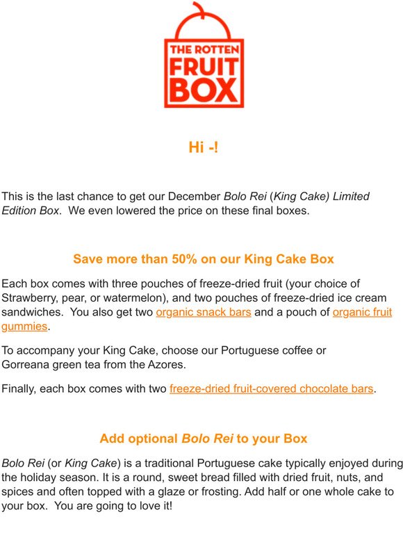 [LAST CHANCE] 50% OFF December King Cake Value Box