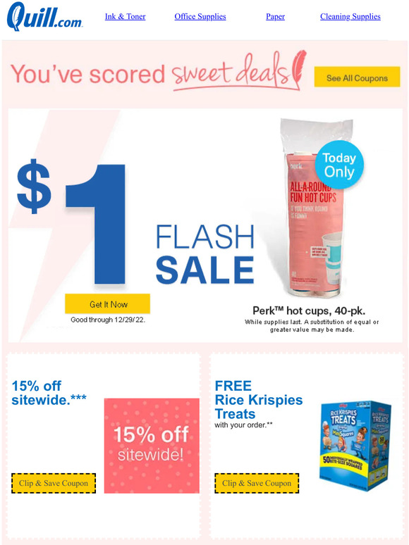 Say YES to 15% Off Sitewide + $1 Flash Sale....