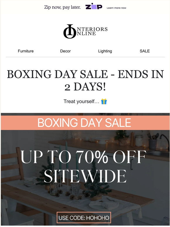 BOXING DAY SALE - ENDS IN 2 DAYS!