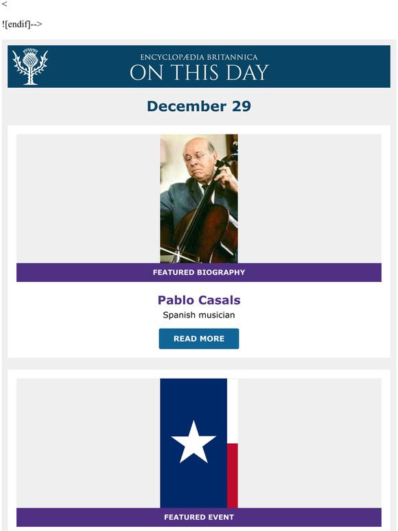 U.S. annexation of Texas approved, Pablo Casals is featured, and more from Britannica