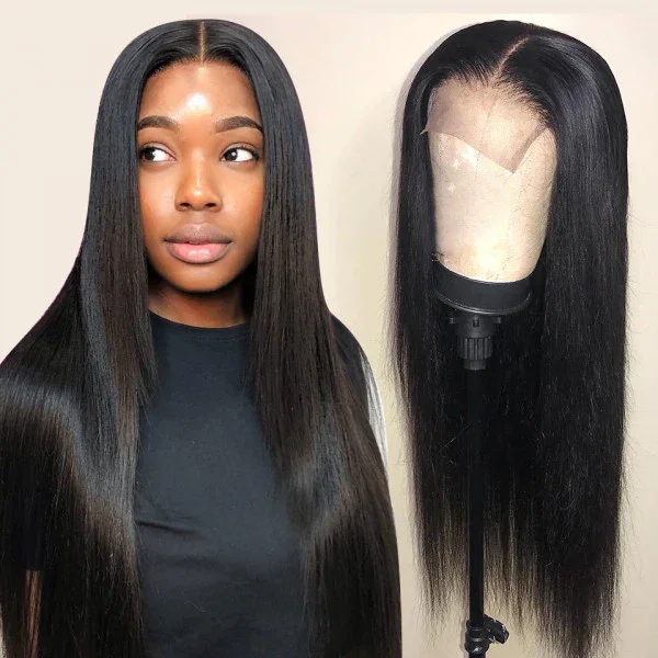 $79 18 inch Lace Closure Human Hair Wigs Pre Plucked Hairline with Baby Hair