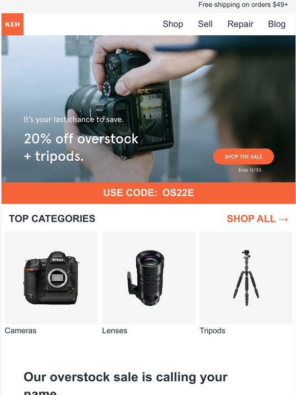 Our overstock + tripod sale ends today…