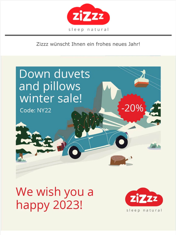 20% Rabatt auf unsere Daunenware zu Silvester!