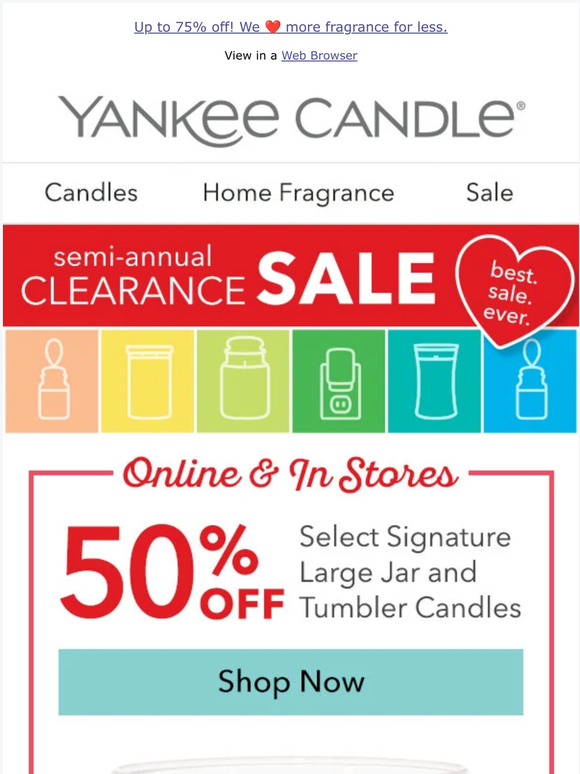 Yankee Candle Company Save 50 on select Signature Large Candles! Milled