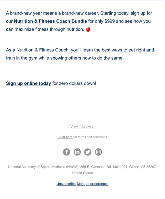 National Academy of Sports Medicine: Open for Your New Year’s Career 🎁 ...