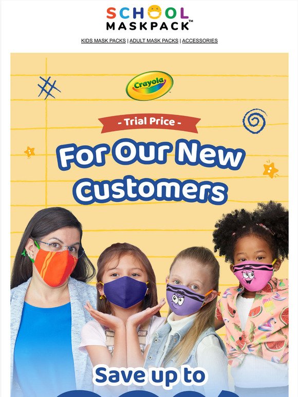 Today Only! Don't Miss 80% Off Crayola Kids Masks ⌛