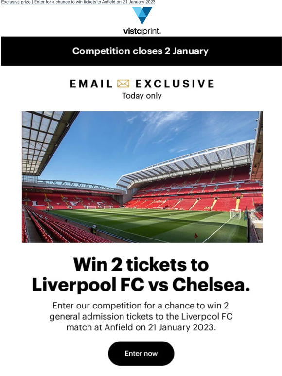 Win tickets to Liverpool vs Chelsea