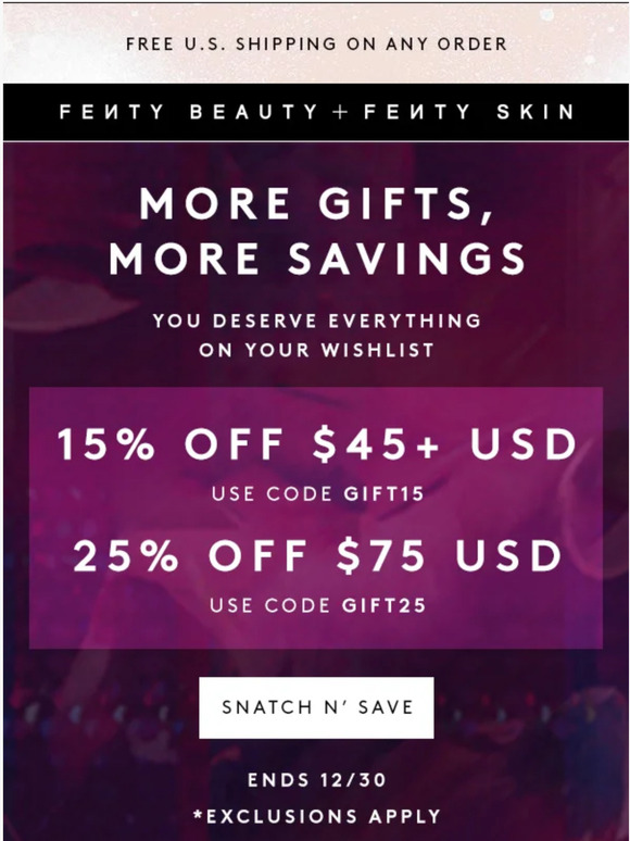 Fenty Beauty Email Newsletters Shop Sales, Discounts, and Coupon Codes