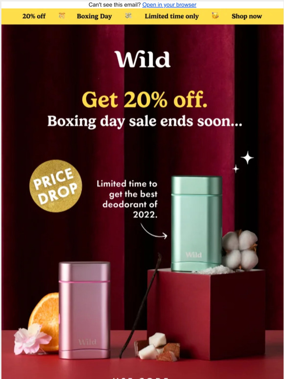 20% off Boxing Day sale ending soon 🔔