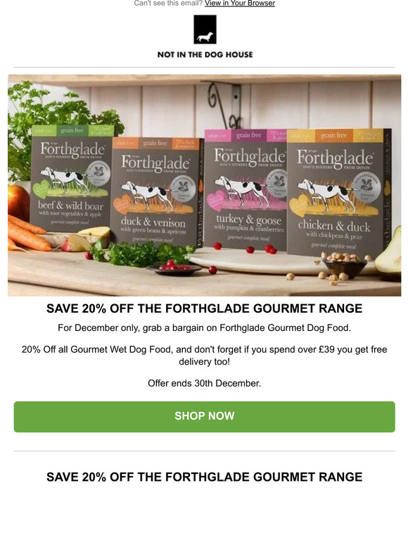 LAST CHANCE: 20% Off Forthglade Gourmet Dog Food