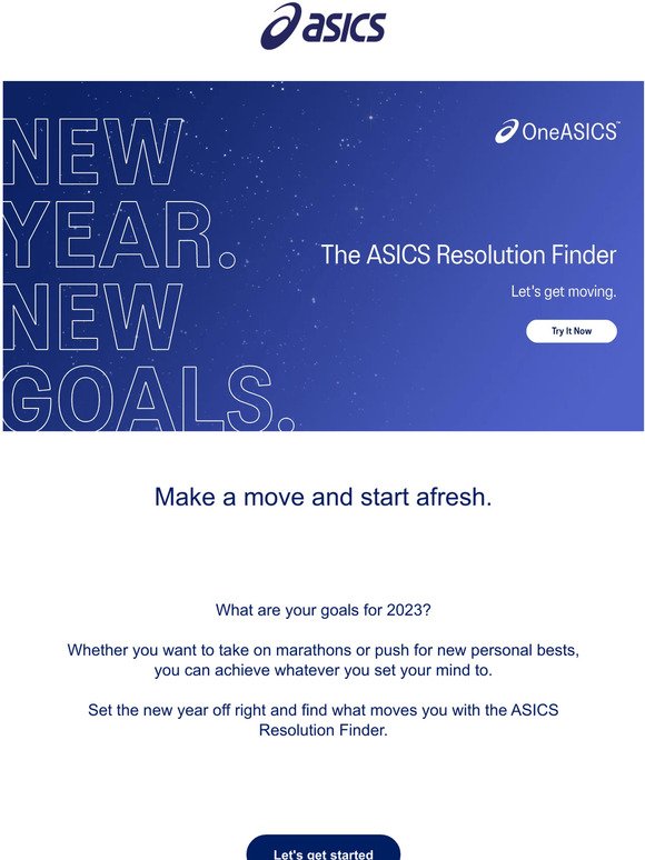 Achieve new goals with the ASICS Resolution Finder.