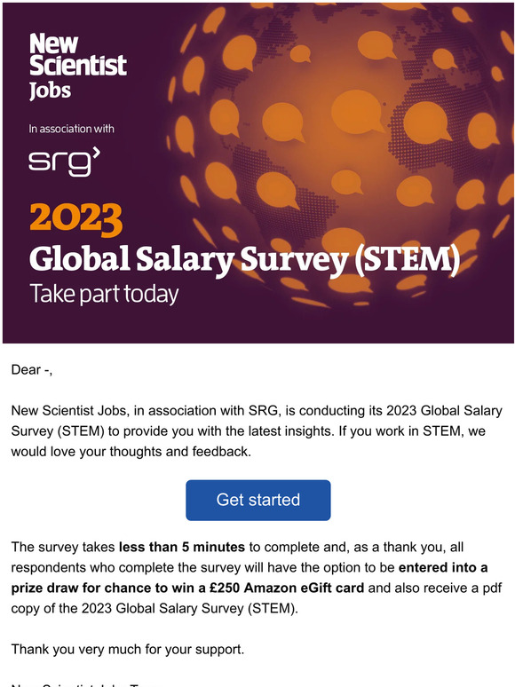 New Scientist Here's your chance to take part in the Global Salary