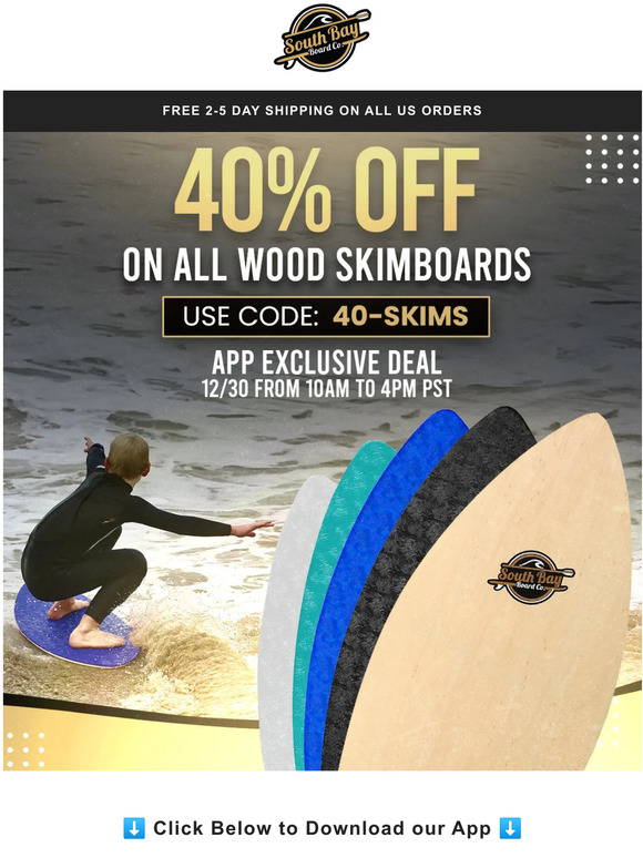 40% OFF On All Wood Skimboards 🤩