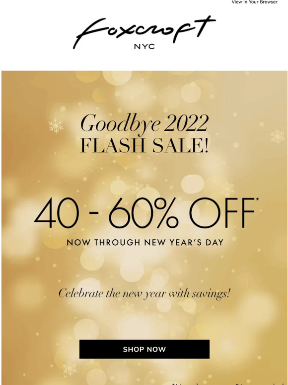 Goodbye 2022 FLASH SALE starts now!