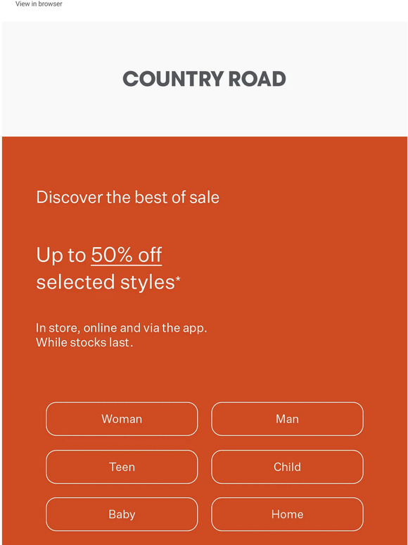 COUNTRY ROAD GROUP PTY LTD Best of sale Milled