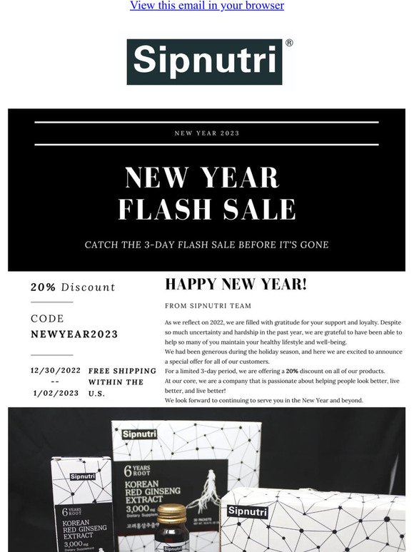 Sipnutri New Year's Flash Sale Starts Now!