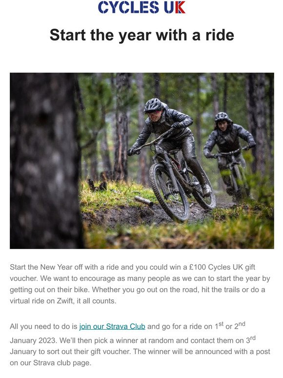 Start The Year With a Ride (and a chance to win £100)