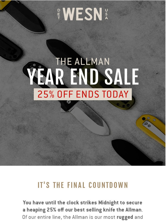 LAST CHANCE: 25% OFF THE ALLMAN